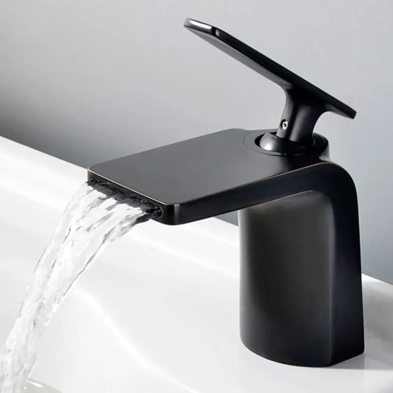 Bathroom Basin Faucets Solid Brass Sink Mixer Tap Hot & Cold Lavatory Crane Tap Waterfall Faucet Black Oil Brushed Free Shipping
Bathroom Basin Faucets Solid Brass Sink Mixer Tap Hot & Cold Lavatory Crane Tap Waterfall Faucet Black Oil Brushed Free Shipping
