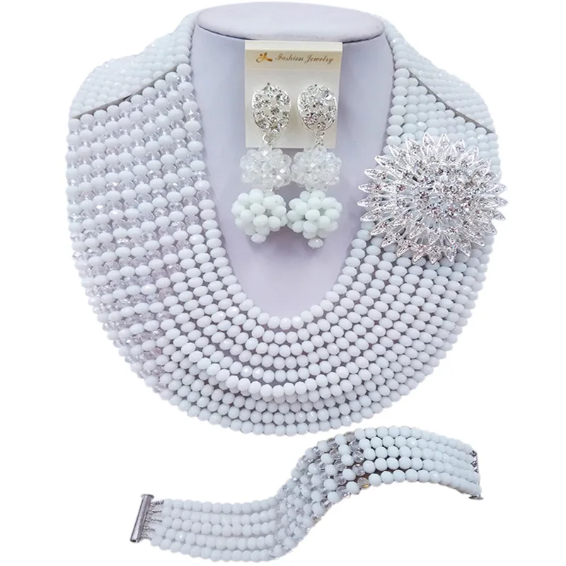 ACZUV White and Transparent Nigerian Wedding African Beads Crystal Beaded Party Jewelry Sets 10C-JZ007
ACZUV White and Transparent Nigerian Wedding African Beads Crystal Beaded Party Jewelry Sets 10C-JZ007