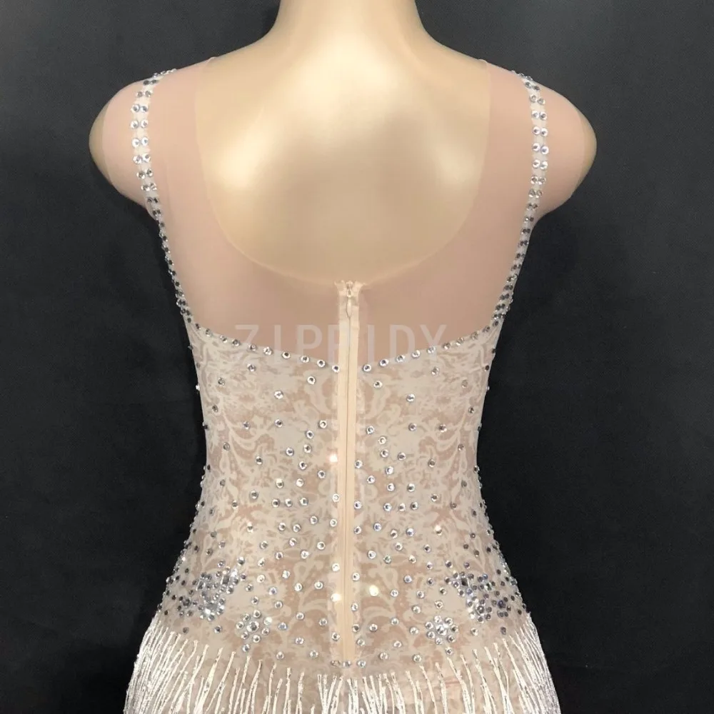 Glisten Rhinestones Tassel See Through Dress Female Singer Bar Dresses Birthday Celebrate Costume Mesh Long Dress Stones Wear
Glisten Rhinestones Tassel See Through Dress Female Singer Bar Dresses Birthday Celebrate Costume Mesh Long Dress Stones Wear