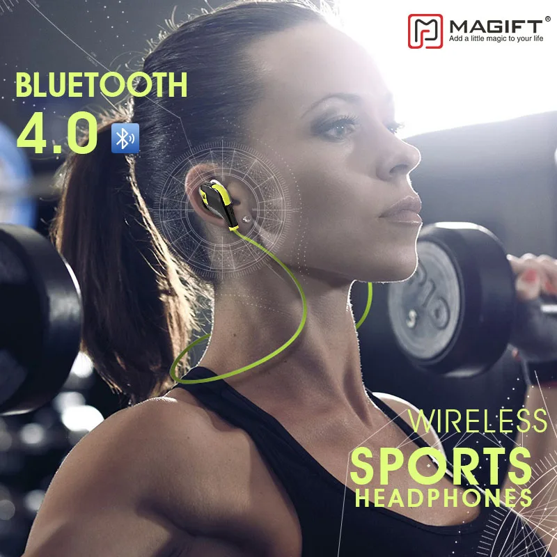 Magift5 Беспроводной гарнитура Bluetooth стерео спортивные наушники с Micphone для