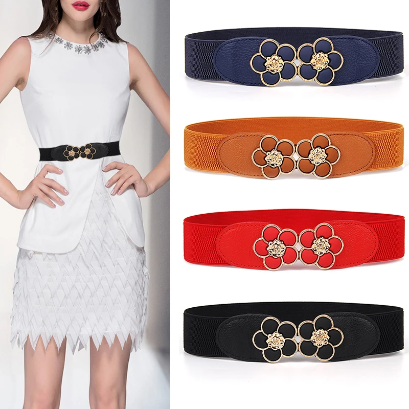 New Women Belt Elastic Waistbands Stretch Cinch Waistband For Dress Ornament Lady Cummerband Best Wide Black Brown Flower Buckle
New Women Belt Elastic Waistbands Stretch Cinch Waistband For Dress Ornament Lady Cummerband Best Wide Black Brown Flower Buckle