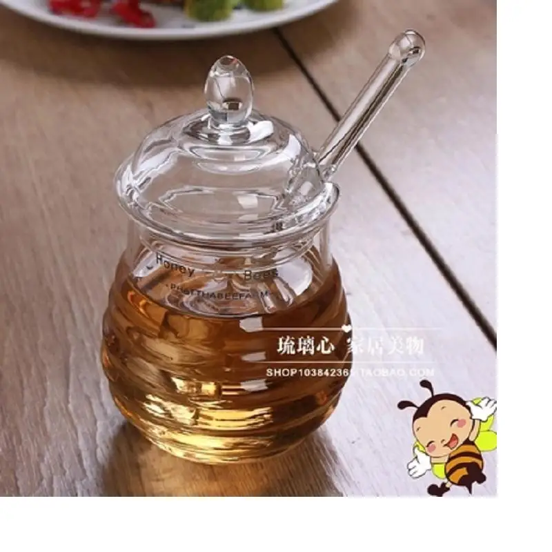 Honey jar high grade transparent jam bottle glass stirring rod Honey Bees crystal glass
Honey jar high grade transparent jam bottle glass stirring rod Honey Bees crystal glass