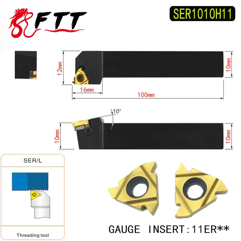 SER1010H11 External Threading Tools Lathe Index Threading Turning Tool Holder For 11ER AG60 Insert Right Hand
SER1010H11 External Threading Tools Lathe Index Threading Turning Tool Holder For 11ER AG60 Insert Right Hand