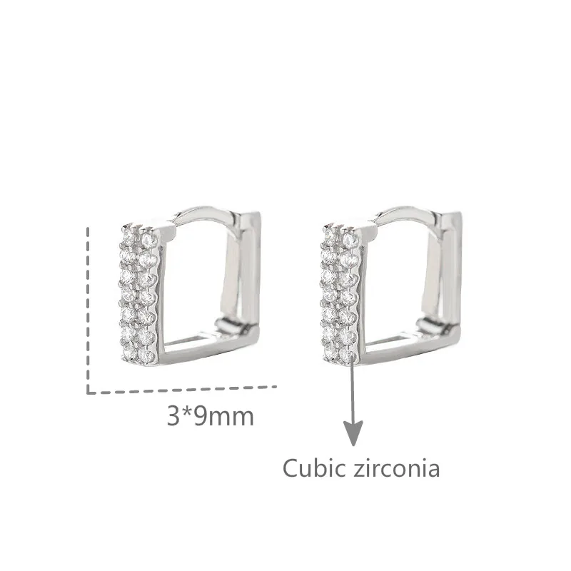 Real 925 Sterling Silver Cubic Zirconia Earrings For Women SimpleSquare Ear Buckle hoop Gold Earings Fashion Jewelry Flyleaf
Real 925 Sterling Silver Cubic Zirconia Earrings For Women SimpleSquare Ear Buckle hoop Gold Earings Fashion Jewelry Flyleaf