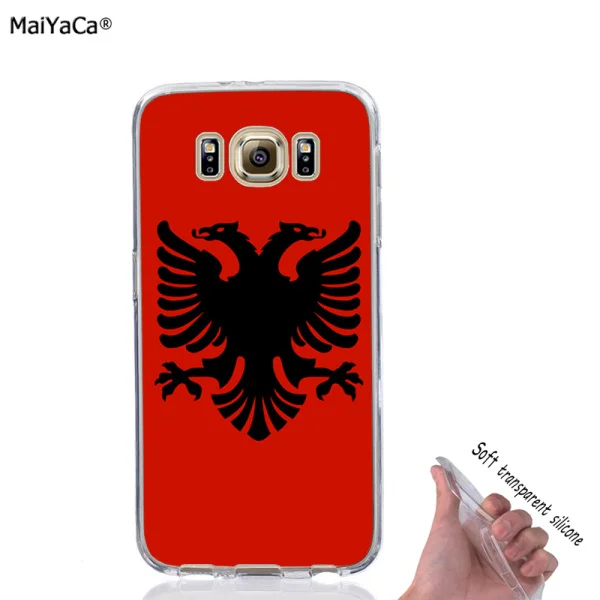 Албания флаг Мягкий Полный ТПУ чехол для телефона Samsung S5 S6 Edge Plus S7 s7edge s8 s8plus s9 s9plus