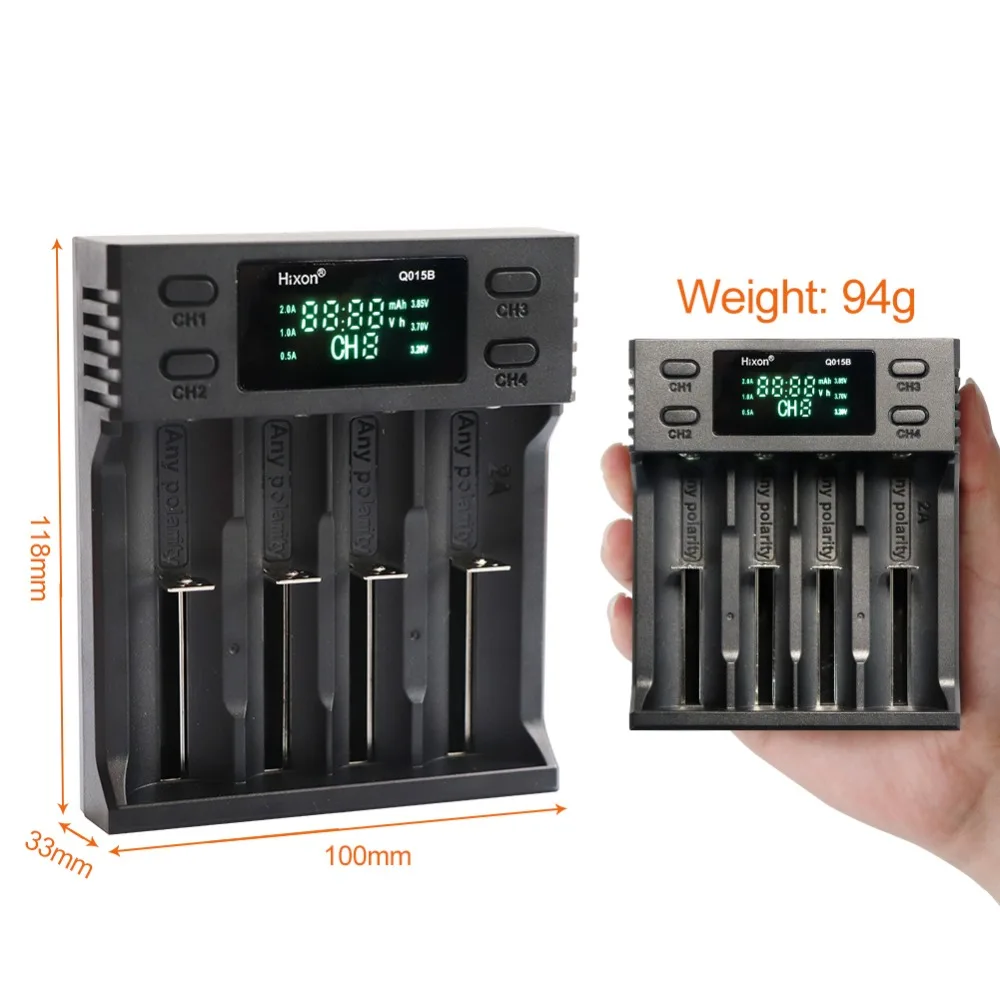 4 Solts Smart LCD Battery Charger for Li-ion / IMR/LiFePO4 26650 18650 17500 16340(CR123A) and Ni-MH/Cd AA, AAA, A, SC, C size
4 Solts Smart LCD Battery Charger for Li-ion / IMR/LiFePO4 26650 18650 17500 16340(CR123A) and Ni-MH/Cd AA, AAA, A, SC, C size