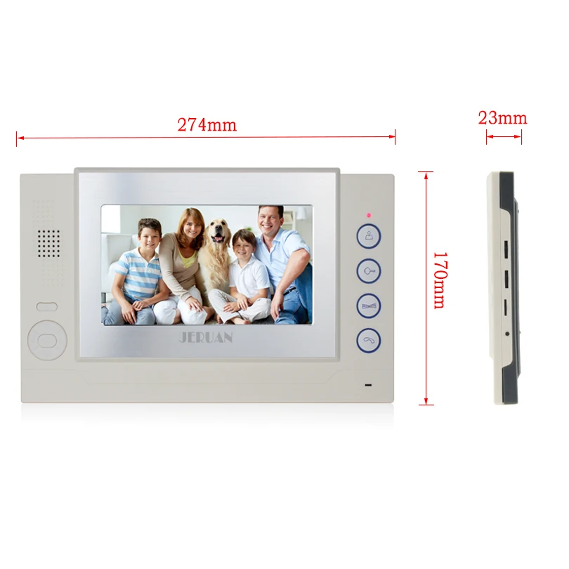 JERUAN 7 дюймов цветной TFT LCD монитор Интерком система только видео телефон запись +