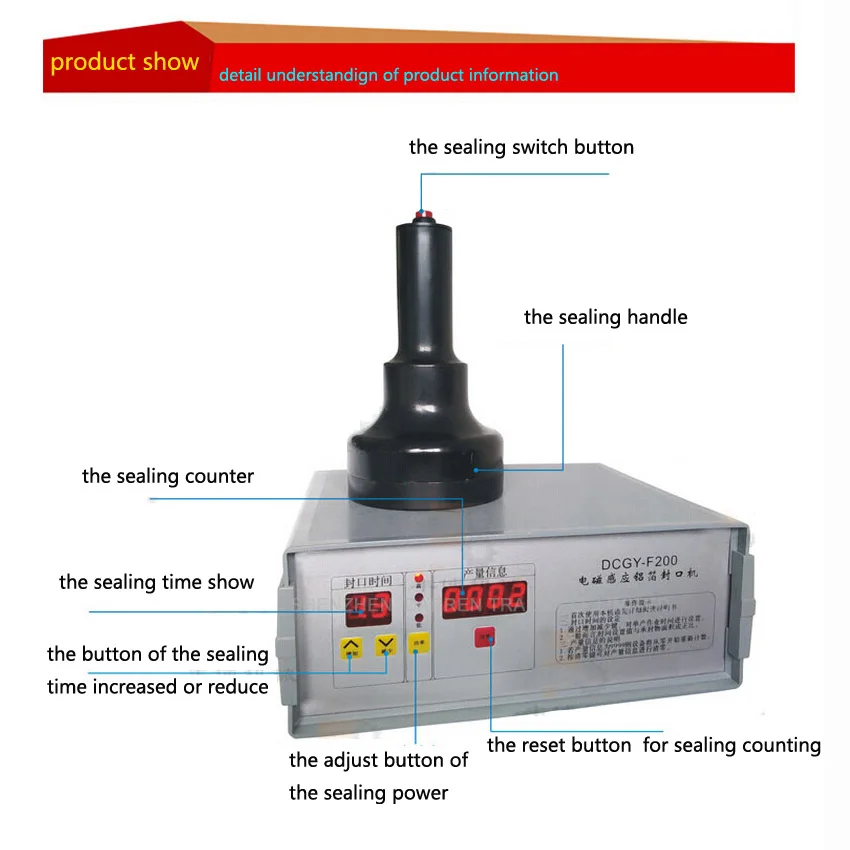 New DCGY-F200 Portable induction sealing machine aluminum foil capper Honey Packaging Equipment (20mm-90mm)
New DCGY-F200 Portable induction sealing machine aluminum foil capper Honey Packaging Equipment (20mm-90mm)