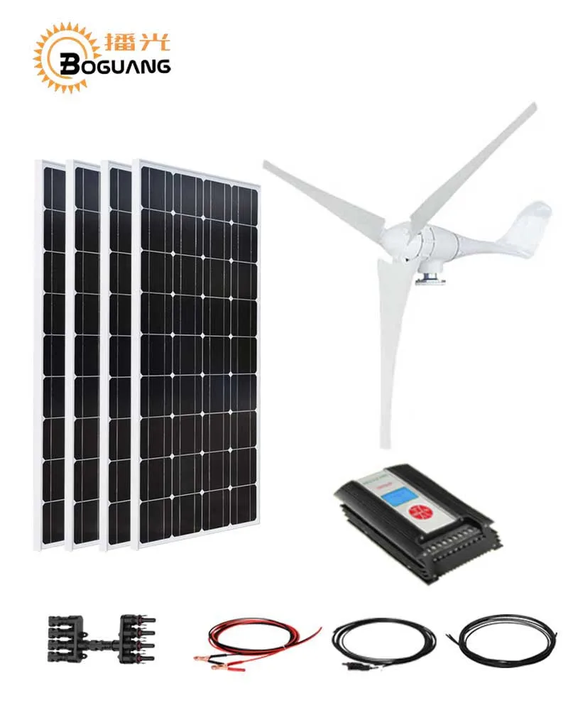 Boguang 4*100w solar panel 400w Solar kit 600 wind turbine cable controller for battery seaside home grassland power charge
Boguang 4*100w solar panel 400w Solar kit 600 wind turbine cable controller for battery seaside home grassland power charge