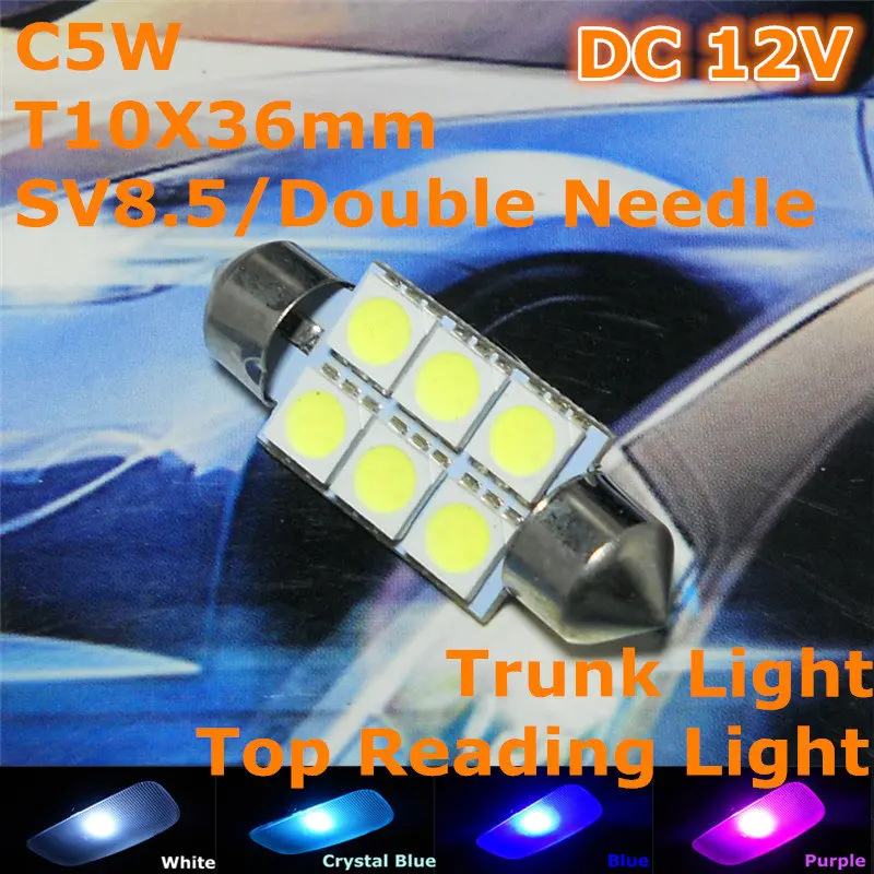 12V LED Car Double Needle Bulb Lamp(2*3*5050 SMD Lamp)C5W 36mm for Top Reading Trunk Licence Board Light
12V LED Car Double Needle Bulb Lamp(2*3*5050 SMD Lamp)C5W 36mm for Top Reading Trunk Licence Board Light