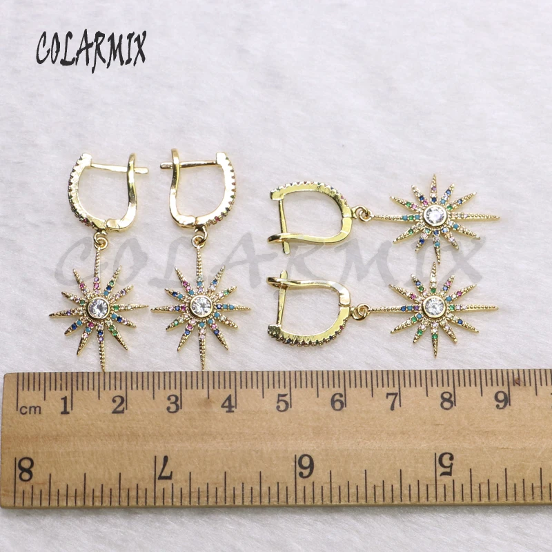 6 Pairs Micro pave Colorful Zircon star earrings zircon shiny earrings gift for women wholesale earrings Gift for lady 5524
6 Pairs Micro pave Colorful Zircon star earrings zircon shiny earrings gift for women wholesale earrings Gift for lady 5524