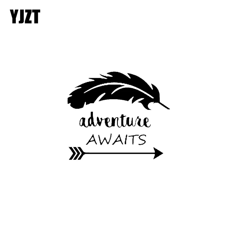 YJZT 12.7CM*11CM ADVENTURE AWAITS VINYL DECAL CAR STICKER FEATHER ARROWS Black Silver C10-02207
YJZT 12.7CM*11CM ADVENTURE AWAITS VINYL DECAL CAR STICKER FEATHER ARROWS Black Silver C10-02207