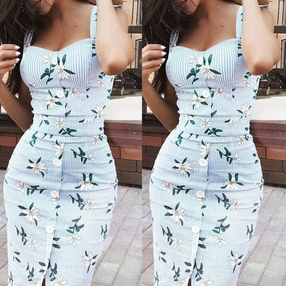 Dress 2019 New Brand Fashion Women Sleeveless Button Bodycon Boho Floral Split Beach Sundress Summer Dress
Dress 2019 New Brand Fashion Women Sleeveless Button Bodycon Boho Floral Split Beach Sundress Summer Dress