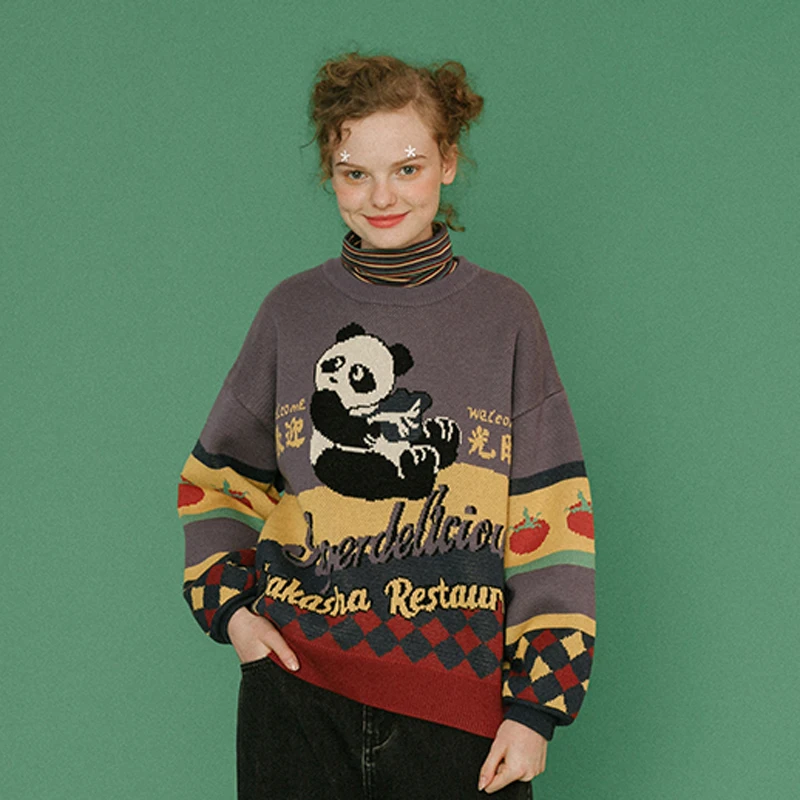 Bebobsons High Quality Ladies Winter Sweater O Neck Pandas Letters Women Thick Warm Pullover Sweaters Loose Knitwear Jumper Tops
Bebobsons High Quality Ladies Winter Sweater O Neck Pandas Letters Women Thick Warm Pullover Sweaters Loose Knitwear Jumper Tops