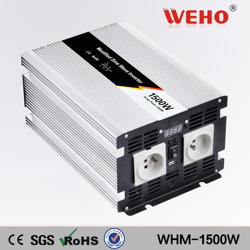 (WHM-1500-242)smart 1500W 24v dc to ac 220v Modified Sine Wave solar power Inverter
(WHM-1500-242)smart 1500W 24v dc to ac 220v Modified Sine Wave solar power Inverter