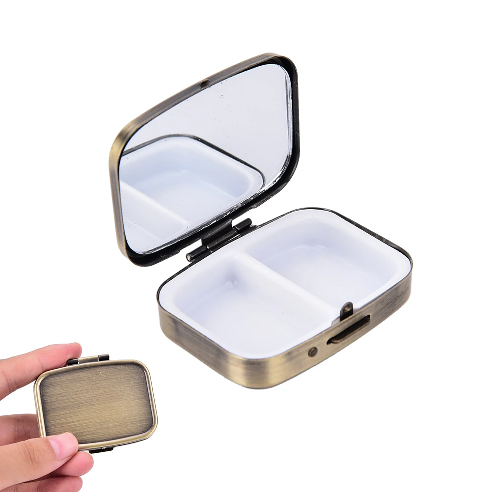 56*44*15mm Metal Pill boxes Bronze Metal Rectangle 2 Grid Moistureproof Medicine Holder Pill Storage Box
56*44*15mm Metal Pill boxes Bronze Metal Rectangle 2 Grid Moistureproof Medicine Holder Pill Storage Box