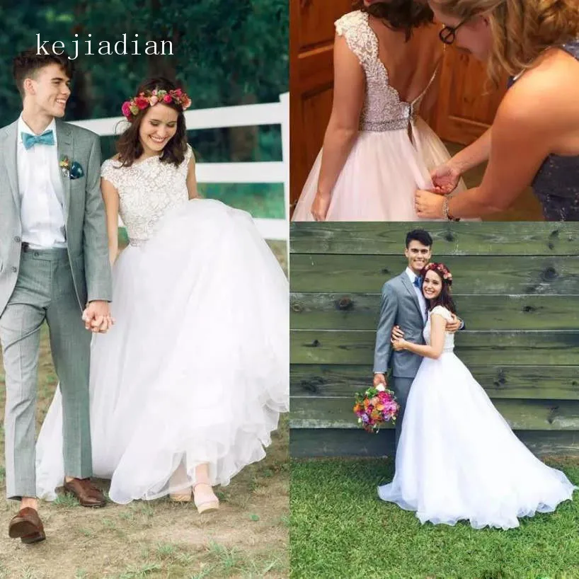 Robe de mariage Lace Tulle Wedding Dress beach beading Sexy Backless Appliques Wedding Gown Bride Dress Vestido de noive
Robe de mariage Lace Tulle Wedding Dress beach beading Sexy Backless Appliques Wedding Gown Bride Dress Vestido de noive