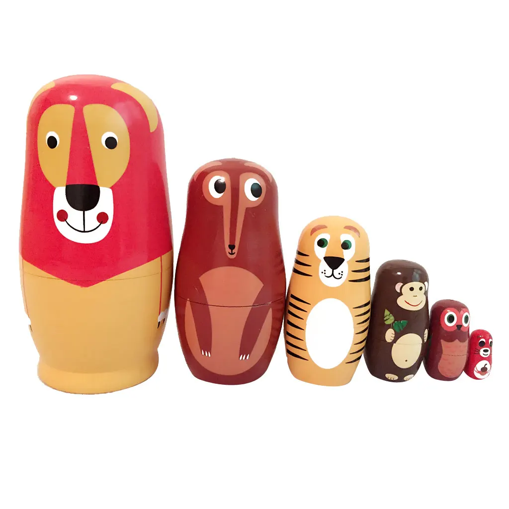 Set of 6pcs Painted Wooden Animals Nesting Dolls Matryoshka Russian Doll Kids Gift
Set of 6pcs Painted Wooden Animals Nesting Dolls Matryoshka Russian Doll Kids Gift