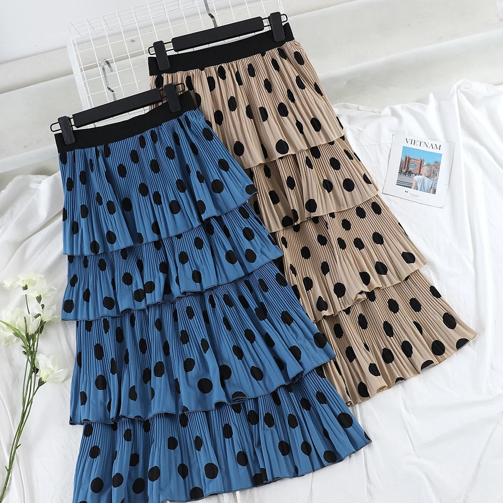 2019 New Spring Autumn Fashion High Waist Dot Skirts Vintage Slim Pleated Skirt Women Elegant Ruffles All-Match Part Skirt Mw670
2019 New Spring Autumn Fashion High Waist Dot Skirts Vintage Slim Pleated Skirt Women Elegant Ruffles All-Match Part Skirt Mw670