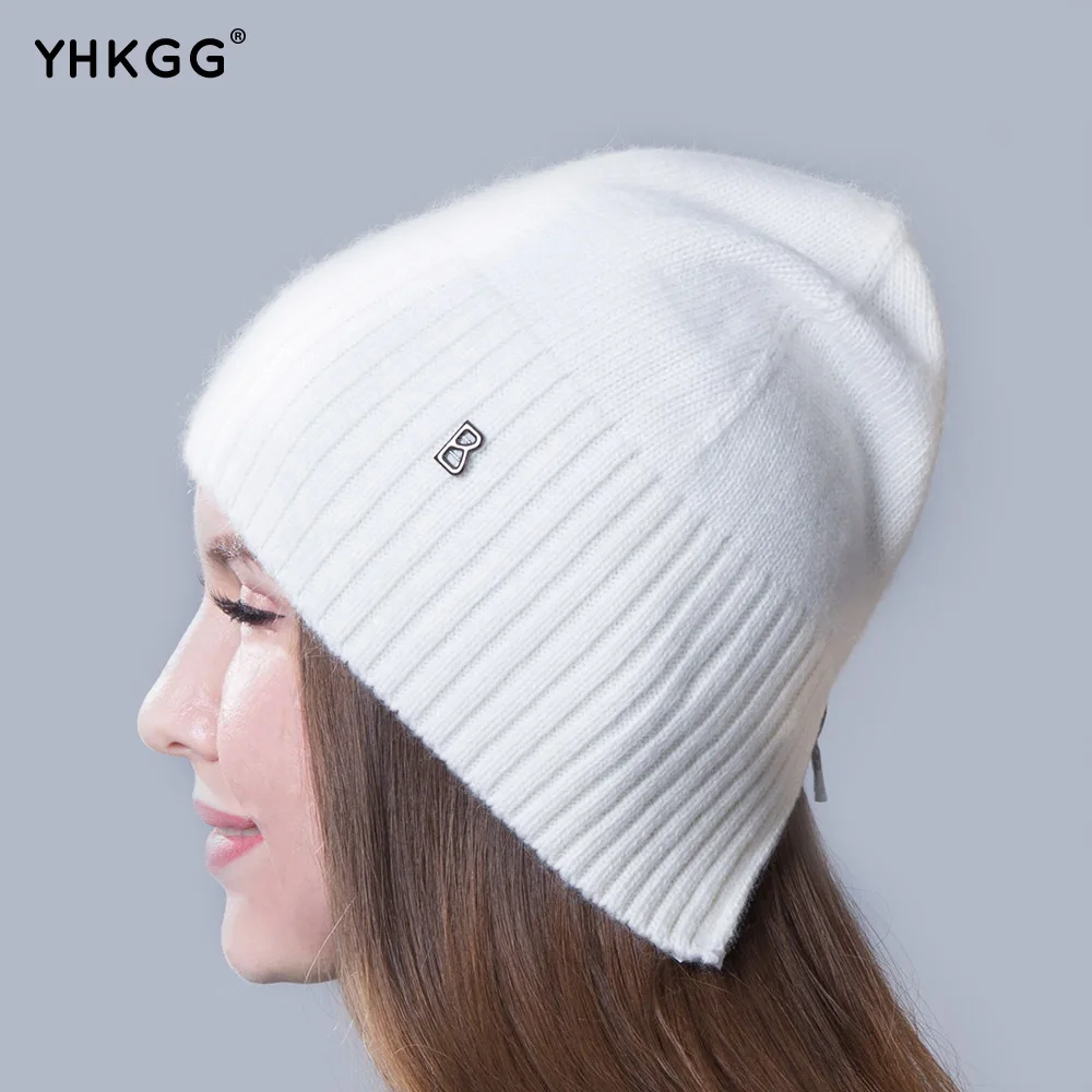 YHKGG 2018 Женщины Осень Зима Шляпы Упругие Трикотажное Шерсть Хлопок Gorro Твердые