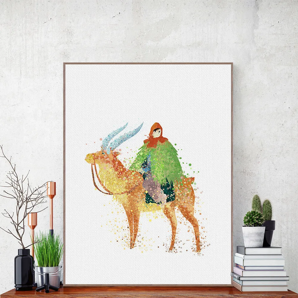 Watercolor Miyazaki Pop Anime Princess Mononoke Deer Canvas A4 Art Print Poster Wall Pictures Kids Room Decor Painting No Frame
Watercolor Miyazaki Pop Anime Princess Mononoke Deer Canvas A4 Art Print Poster Wall Pictures Kids Room Decor Painting No Frame