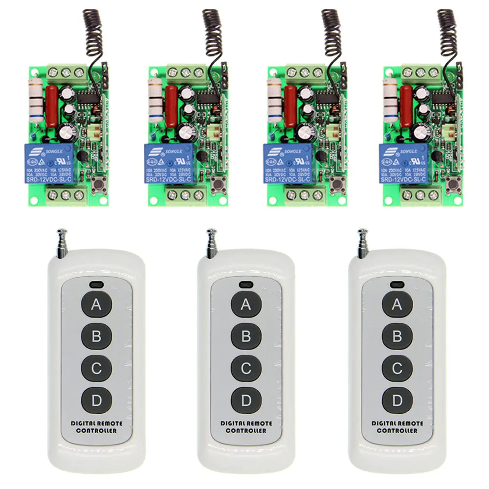 500m AC 220V 110V 1 CH 1CH RF Wireless Remote Control Switch System,4CH Transmitter + Receiver,Momentary / Toggle
500m AC 220V 110V 1 CH 1CH RF Wireless Remote Control Switch System,4CH Transmitter + Receiver,Momentary / Toggle