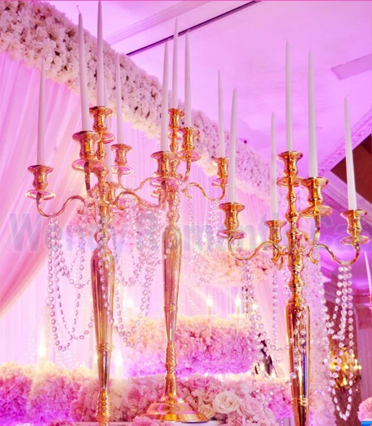 90cm Tall Table Centerpiece Gold Candelabra candle holder candlestick Wedding props 10pcs/lot
90cm Tall Table Centerpiece Gold Candelabra candle holder candlestick Wedding props 10pcs/lot