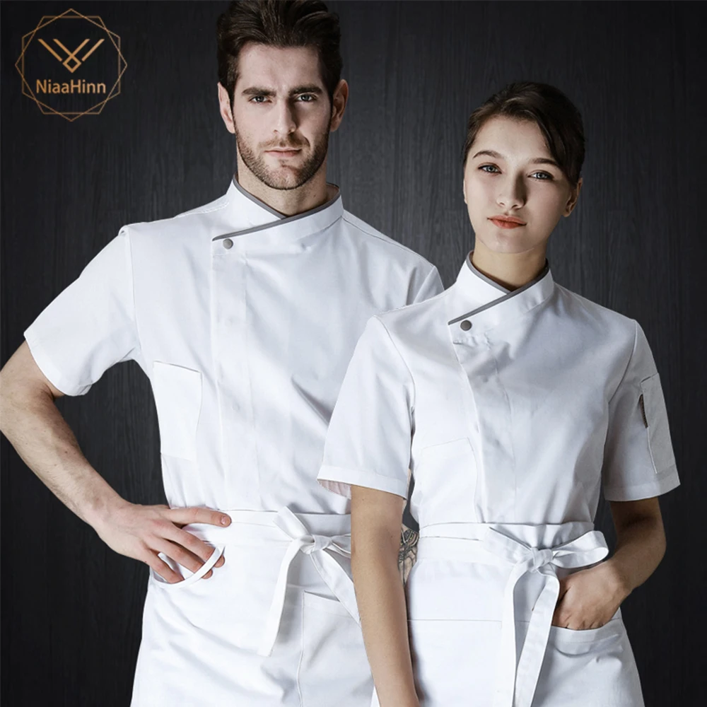 Restaurant Uniforms Shirts Short Sleeve Mesh Patchwork Chef Jackets Hotel White Chef Jacket Woman Kitchen Cook Work Uniform
Restaurant Uniforms Shirts Short Sleeve Mesh Patchwork Chef Jackets Hotel White Chef Jacket Woman Kitchen Cook Work Uniform