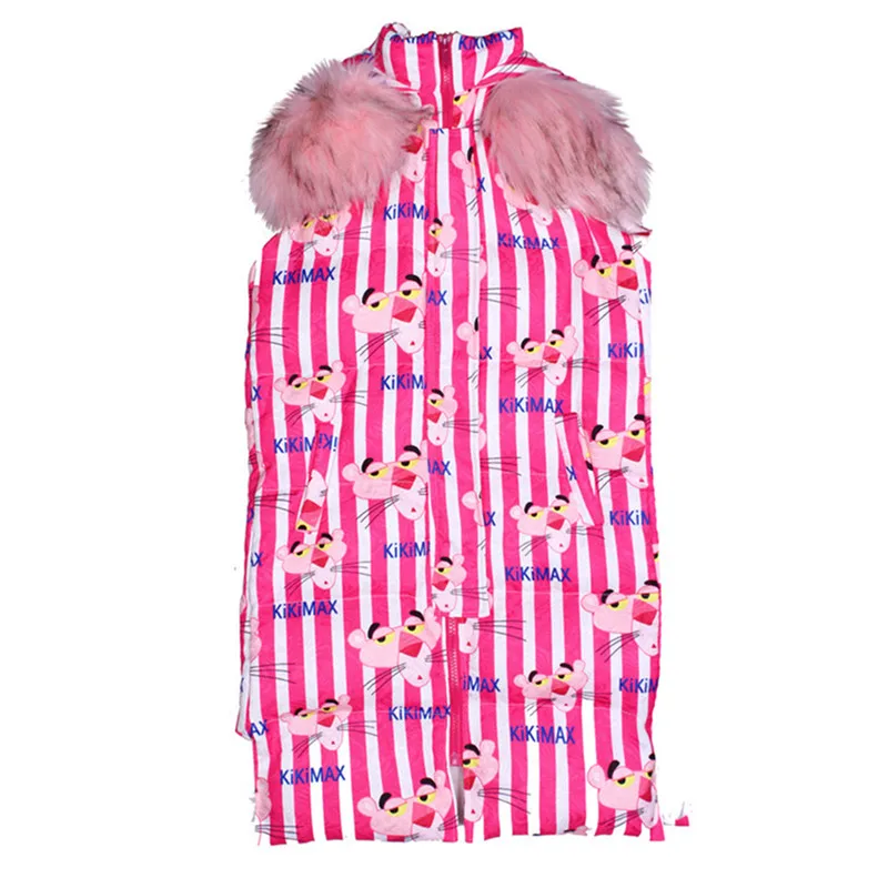 Winter Long Vest Women Jacket Fur collar Hooded Cotton Fashion Cartoon Sleeveless Vests Coat Loose Warm Waistcoat Female | Женская