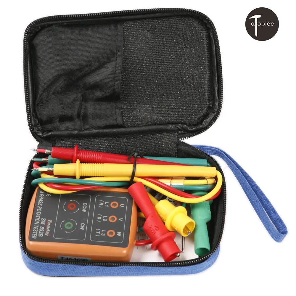 A Set 60V~600V AC 3 Phase Sequence Rotation Tester Indicator Detector Meter LED Buzzer Tool Kit
A Set 60V~600V AC 3 Phase Sequence Rotation Tester Indicator Detector Meter LED Buzzer Tool Kit