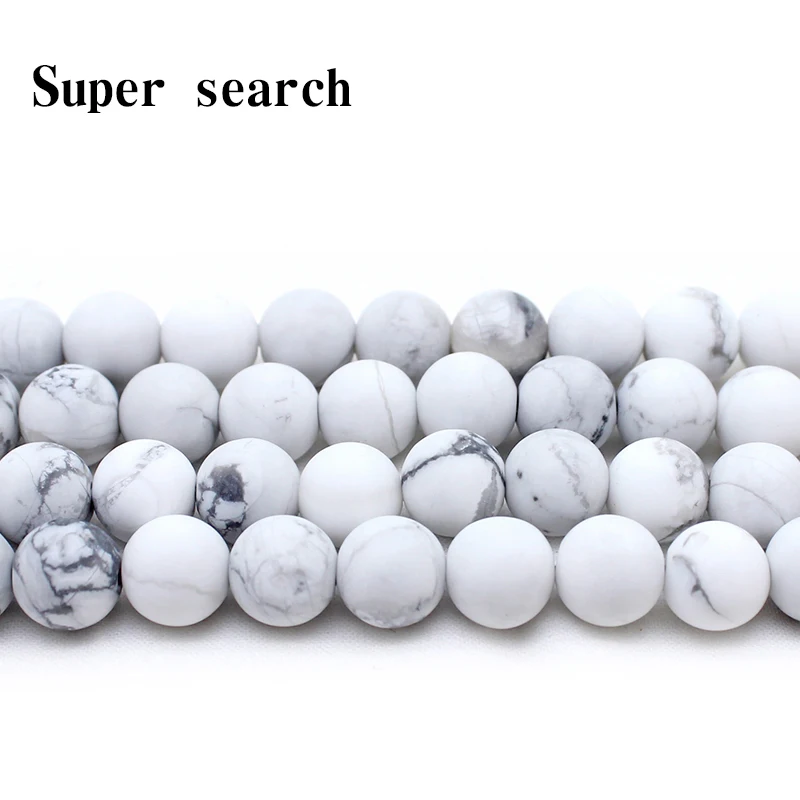 Matte Natural Gem Stone White Howlite Turquoises Beads 4 6 8 10 12 14MM Bracelet Fit Diy Charm Beads For Jewelry Making
Matte Natural Gem Stone White Howlite Turquoises Beads 4 6 8 10 12 14MM Bracelet Fit Diy Charm Beads For Jewelry Making