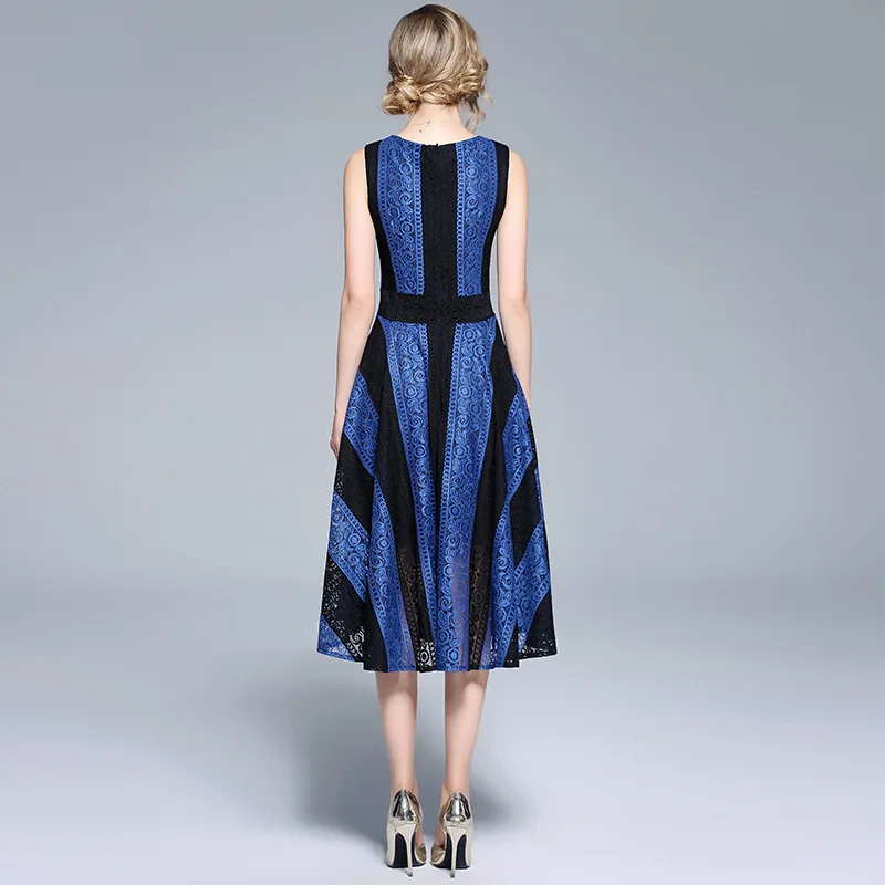 New Arrivals Summer Long Dress Women V Neck Sexy Lace Sleeveless Dresses Female Streetwear Casual Blue Dress Vestidos 2018
New Arrivals Summer Long Dress Women V Neck Sexy Lace Sleeveless Dresses Female Streetwear Casual Blue Dress Vestidos 2018