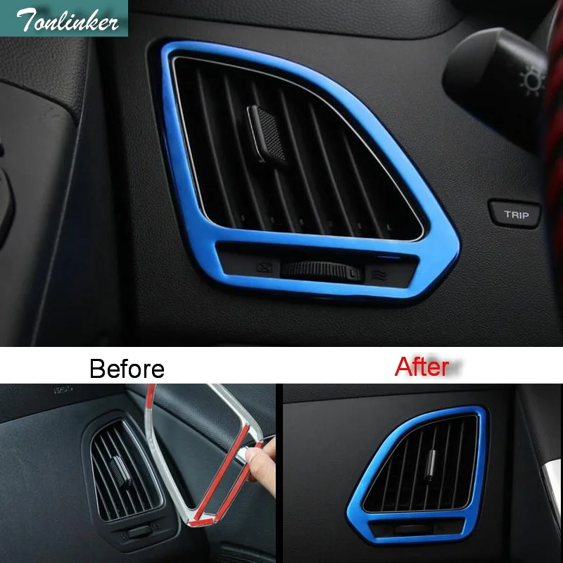 Tonlinker 2 PCS DIY Car styling stainless steel front Air conditioning outlet vent light box case for HYUNDAI ix35 accessories
Tonlinker 2 PCS DIY Car styling stainless steel front Air conditioning outlet vent light box case for HYUNDAI ix35 accessories