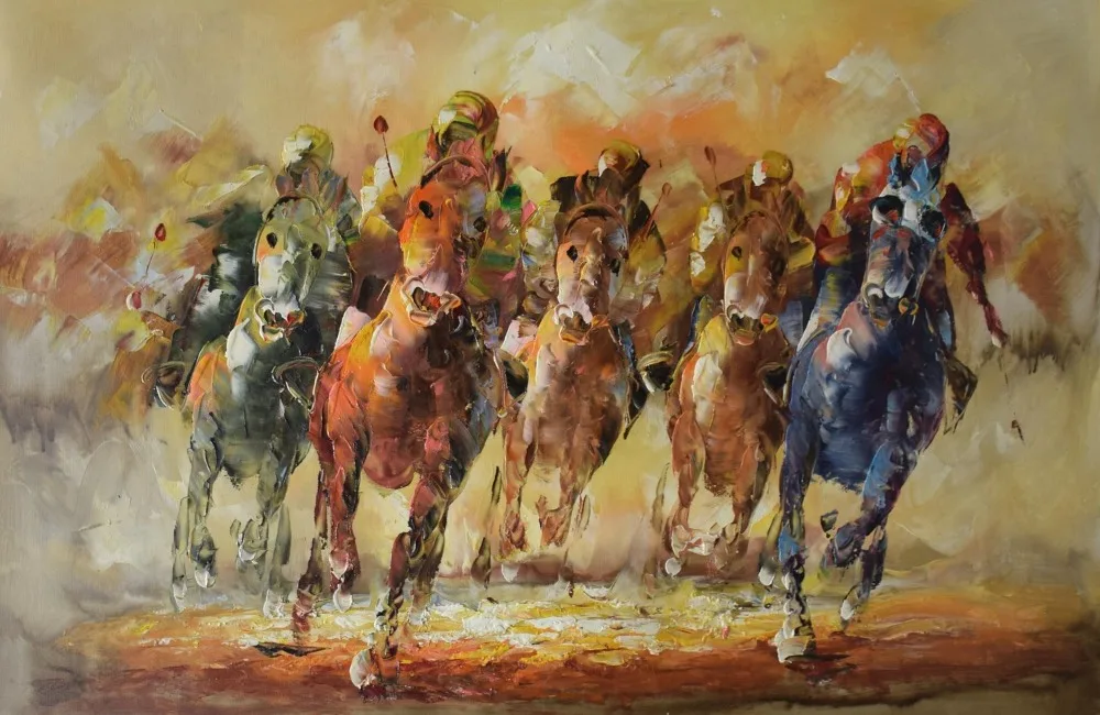 Hand Painted Racing Horse Canvas Painting Abstract Modern Portrait Animal Horse Painting Wall Painting Picture for Living Room
Hand Painted Racing Horse Canvas Painting Abstract Modern Portrait Animal Horse Painting Wall Painting Picture for Living Room