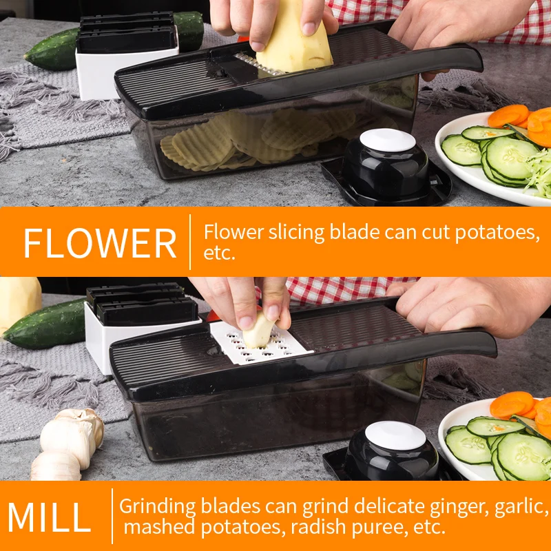 JueQi Mandoline Slicer Vegetable Chopper Multi Function Potato Slicer + Peelers Kitchen Sccessories, Onion, Cheese with 6 Stain
JueQi Mandoline Slicer Vegetable Chopper Multi Function Potato Slicer + Peelers Kitchen Sccessories, Onion, Cheese with 6 Stain