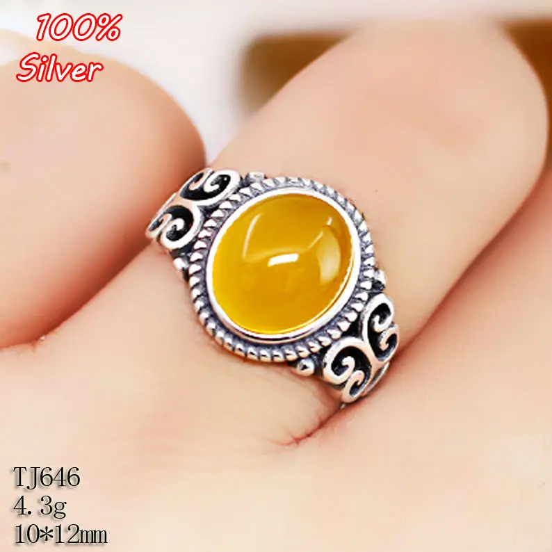 925 Sterling Silver Adjustable Ring Blanks Base DIY Handmade 10*12mm Wax Turquoise Settings for Women Jewelry Findings | Украшения и