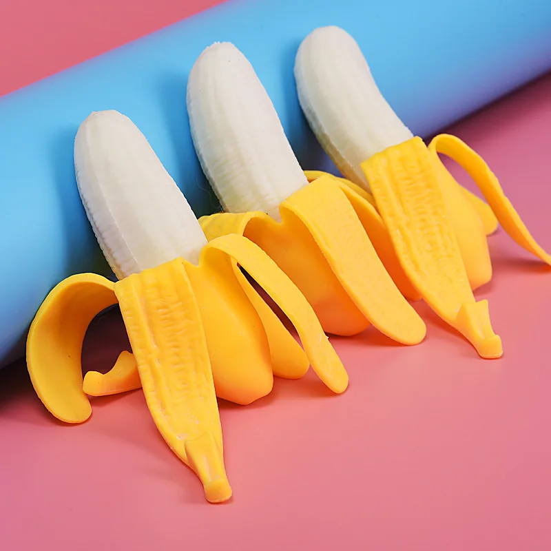 13 см Забавный пилинг банан разминаемая декомпрессия игрушка Удлиняемая TPR