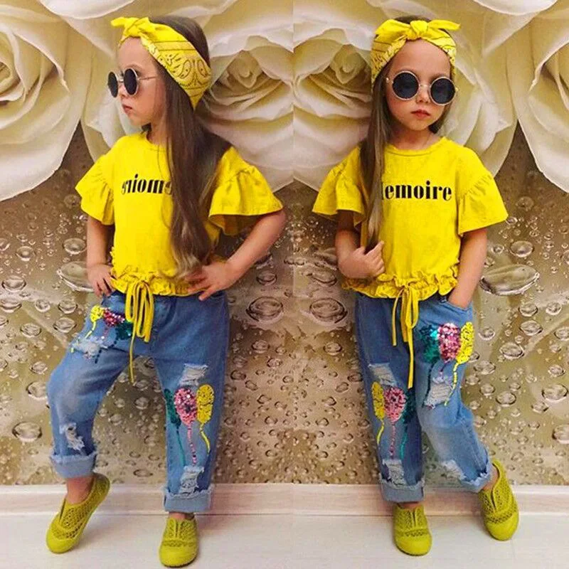 girls summer sets 2018 new kids clothes toddler girls shorts suits top letter printed shorts+ripped sequined jeans pants 2pcs
girls summer sets 2018 new kids clothes toddler girls shorts suits top letter printed shorts+ripped sequined jeans pants 2pcs
