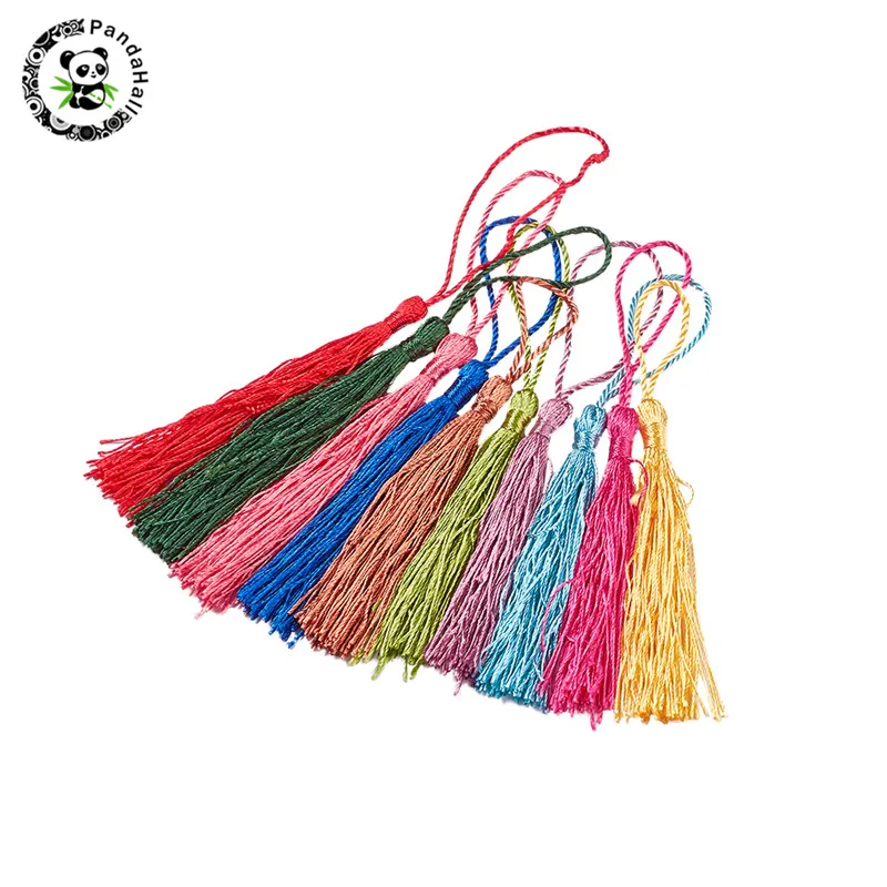 pandahall 1 Set Polyester Tassel Pendant Decorations for Jewelry Making Findings Mixed Color 130x6mm 10 colors Tassel: 80m
pandahall 1 Set Polyester Tassel Pendant Decorations for Jewelry Making Findings Mixed Color 130x6mm 10 colors Tassel: 80m