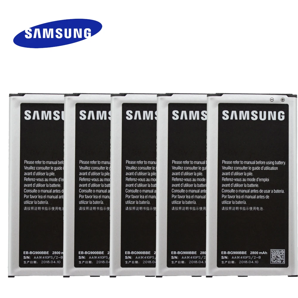 5 шт. оригинальный EB BG900BBC батареи BG900BBE для Samsung GALAXY S5 G900S G900F G9008V 9006v 9008W 9006W 2800mAh BG900BBU