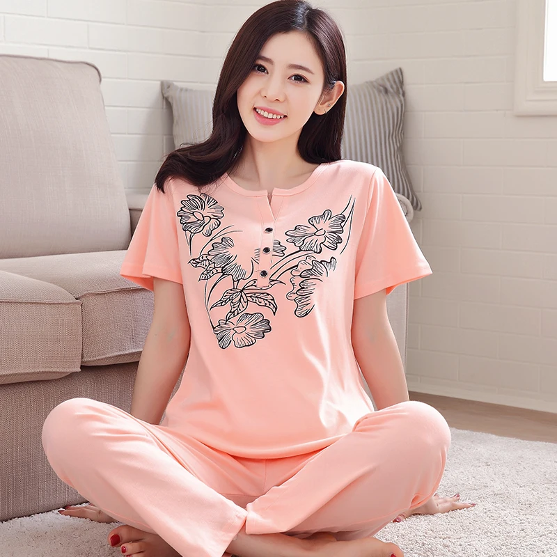 Plus Size M-3XL Summer Style Pyjamas Women Short Sleeve Female Floral Print Princess Pajamas Set High Quality Pijama Feminino
Plus Size M-3XL Summer Style Pyjamas Women Short Sleeve Female Floral Print Princess Pajamas Set High Quality Pijama Feminino