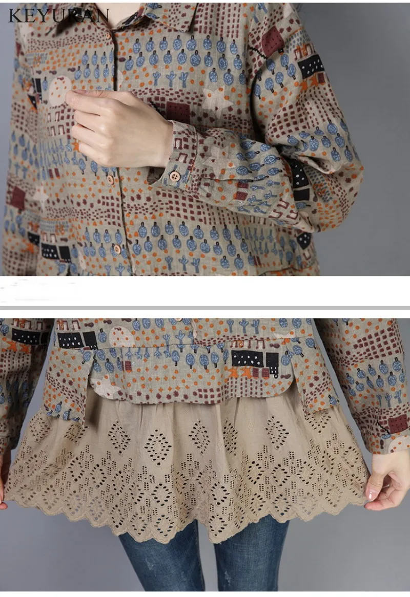 2020 Femininas Long Sleeve Patchwork Print Cotton Linen Blusas Women Big Size Blouses Shirt Vintage Woman Clothes Tops L2884
2020 Femininas Long Sleeve Patchwork Print Cotton Linen Blusas Women Big Size Blouses Shirt Vintage Woman Clothes Tops L2884