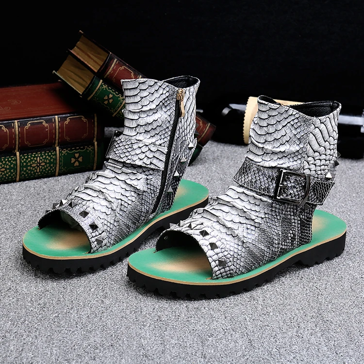 Snake Skin Man Sandals Rome Style Buckle Summer Beach Gladiators for men Open toe Genuine leather Cow Male Ankle Booties Size 46
Snake Skin Man Sandals Rome Style Buckle Summer Beach Gladiators for men Open toe Genuine leather Cow Male Ankle Booties Size 46