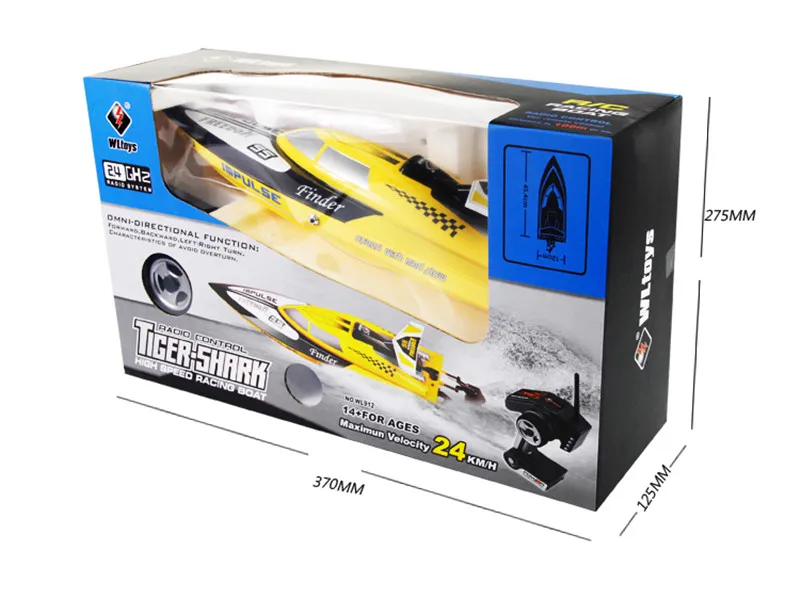 

WLtoys WL912 4CH High Speed Racing RC Boat 24km/h RTF 2.4GHz Remote Control Racing Boat VS FT007 FT009 Wl911 Wl912 UDI001