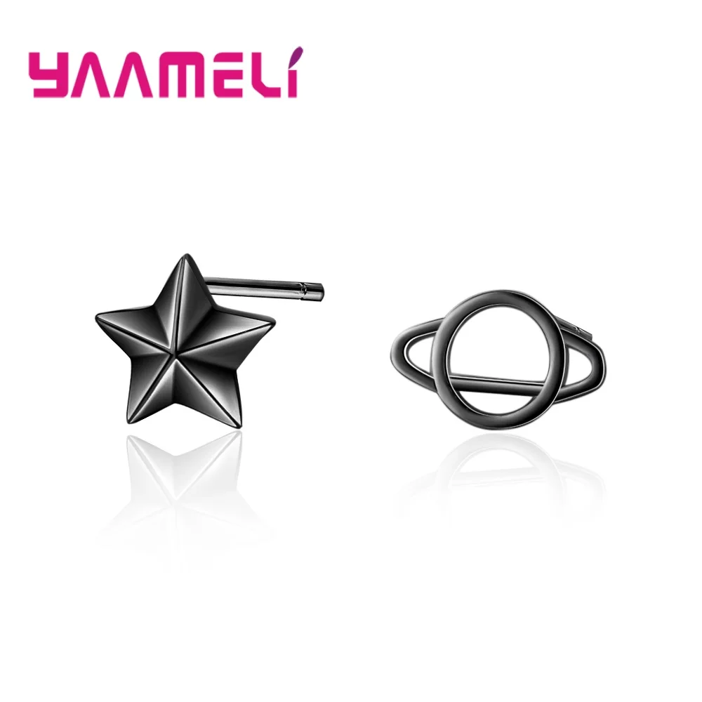 Серьги-гвоздики женские Асимметричные из серебра 925 пробы с крошечными 3D звездами, Луной и черным пистолетом
Серьги-гвоздики женские Асимметричные из серебра 925 пробы с крошечными 3D звездами, Луной и черным пистолетом