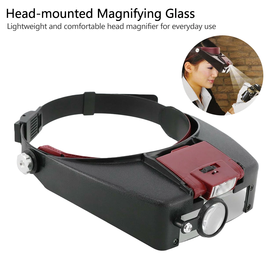 Headband 1.5X 3X 6.5X 8X Magnifier Loupe Head Magnifying Glass Lens Jewelry Watch Repair Watchmaker Magnifier with 2 LED Light
Headband 1.5X 3X 6.5X 8X Magnifier Loupe Head Magnifying Glass Lens Jewelry Watch Repair Watchmaker Magnifier with 2 LED Light
