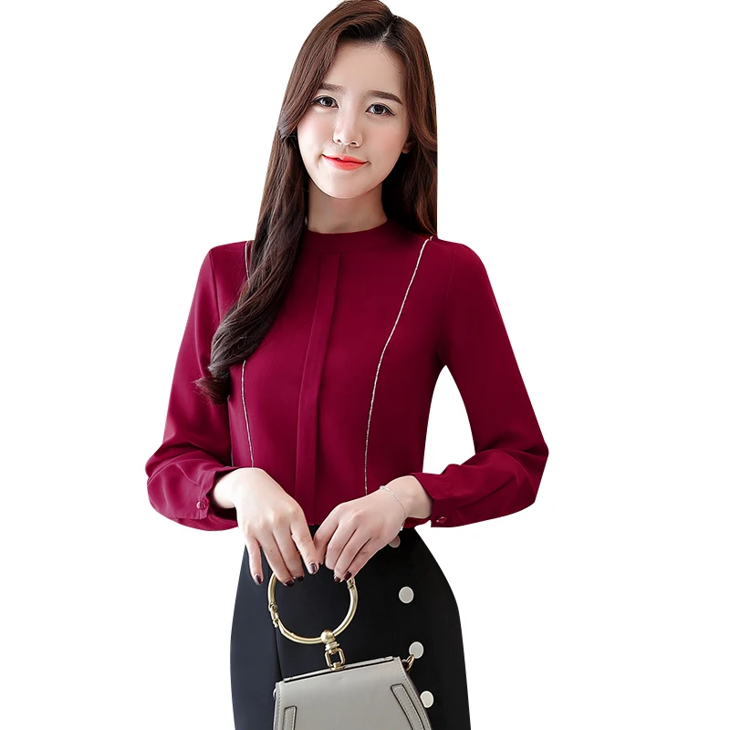 Fashion Women 2021 New Blouse Chiffon Long Sleeve Women Shirts Stand Solid Blouse Shirt Womens Tops Blouses Shirts 2453 50
Fashion Women 2021 New Blouse Chiffon Long Sleeve Women Shirts Stand Solid Blouse Shirt Womens Tops Blouses Shirts 2453 50