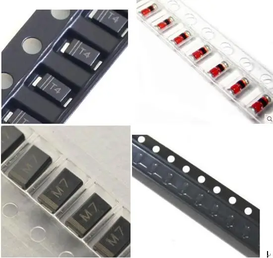 100 шт. SR160 IN4148 IN4001/M1 IN4004/M4 IN4005/M5 IN4007/M7 IN5819 RS1M RS2M US1M US1K 1SS355 SMD SMA Diode 1N Бесплатная