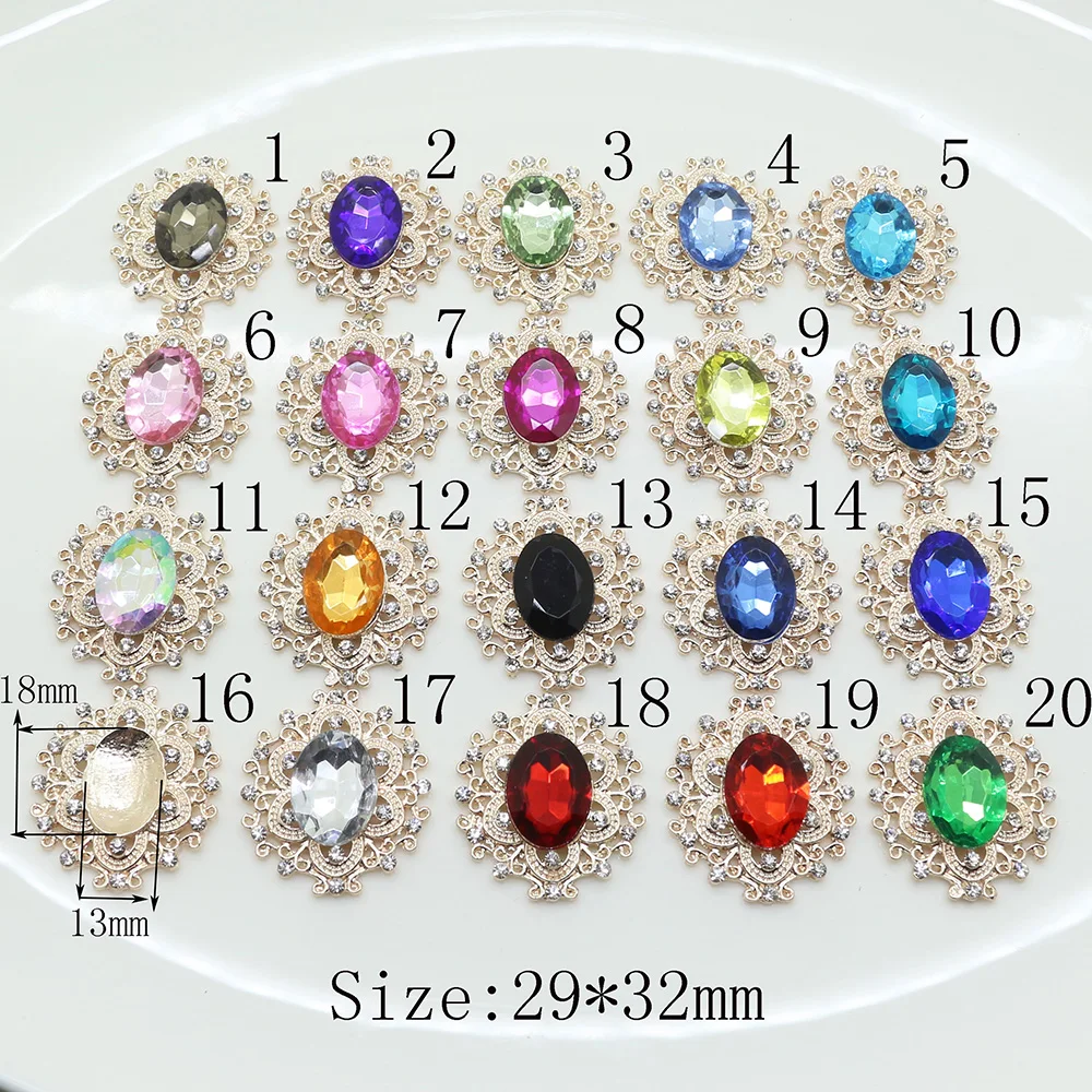 Hot Sale 10pc 29*32mm Golden Rhinestone Button Wedding Decoraation Metal Hair Flower Center Scrapbooking DIY Accessories
Hot Sale 10pc 29*32mm Golden Rhinestone Button Wedding Decoraation Metal Hair Flower Center Scrapbooking DIY Accessories