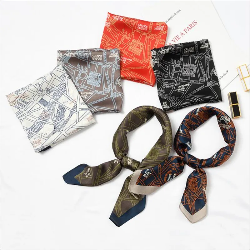 New Silk Scarf 70*70 New Fashion Romantic Tower Map Prints Women Shawl Satin Small Squares Head Bag Decorative Scarves Wraps Tie
New Silk Scarf 70*70 New Fashion Romantic Tower Map Prints Women Shawl Satin Small Squares Head Bag Decorative Scarves Wraps Tie